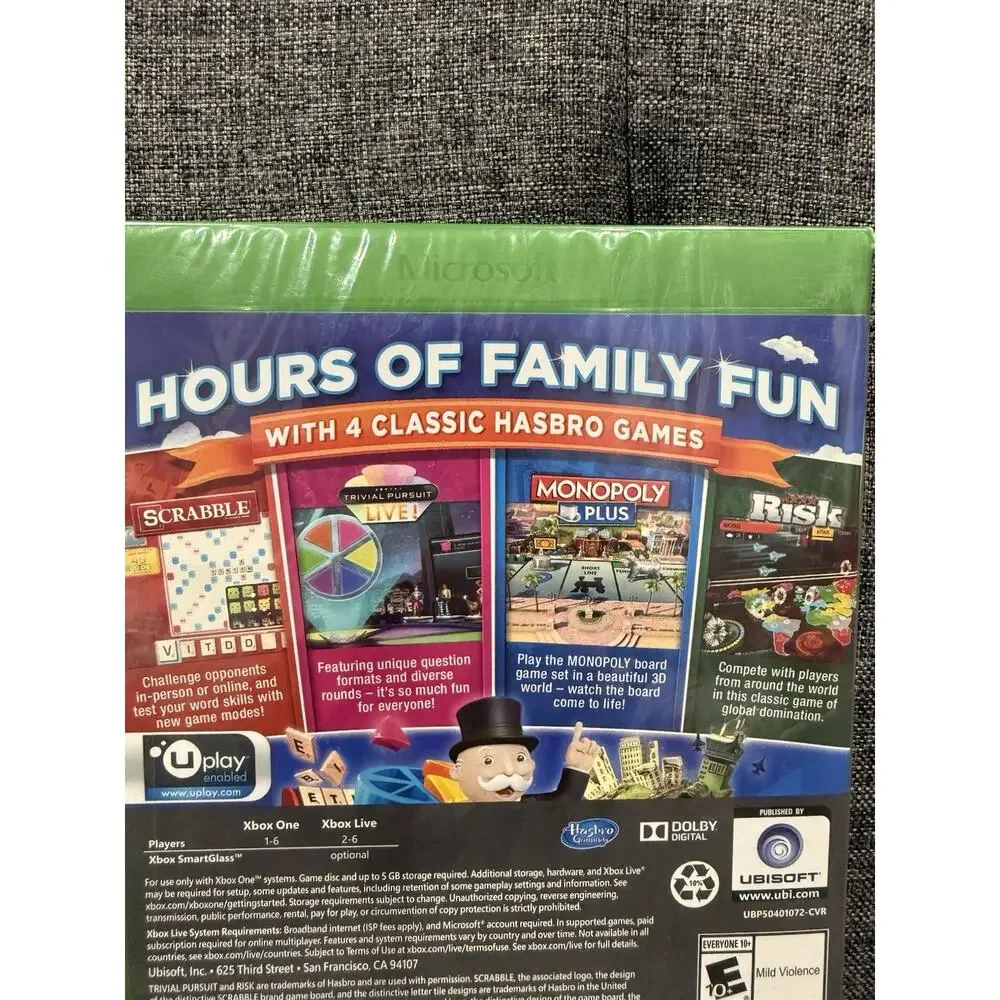 Hasbro Family Fun Pack (Microsoft Xbox One, 2015) New Sealed 4 Classic Games